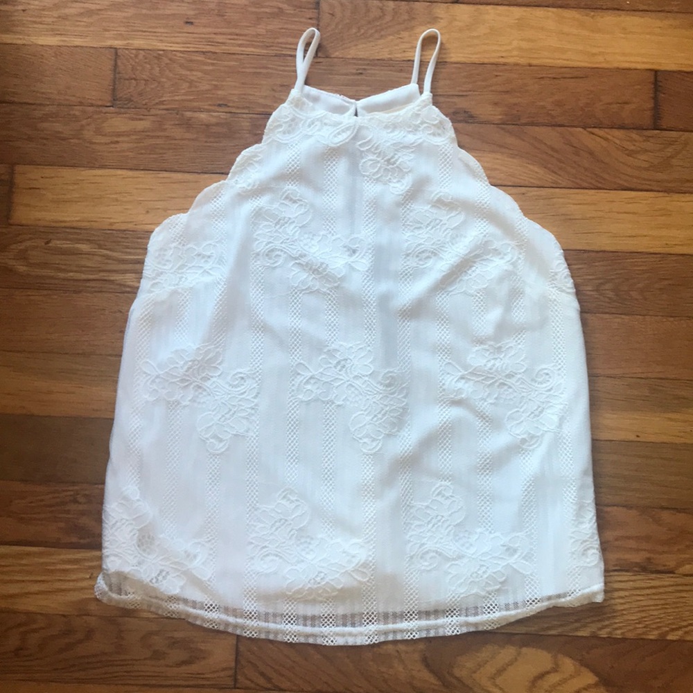 InTu ivory lace halter neck tank top